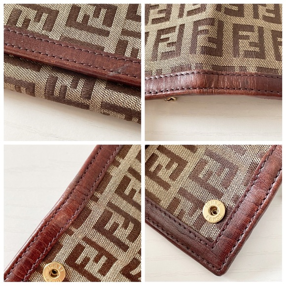Fendi tan FF monogram canvas brown leather key wallet - Picture 3 of 9